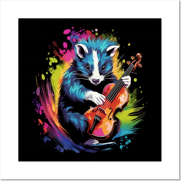 Skunk Playing Violin Wall Art by JH Mart